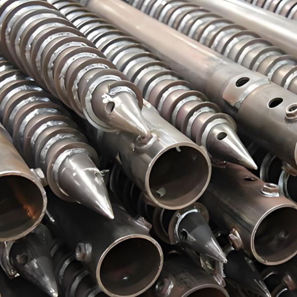 Estacas de tubos espirais galvanizados a quente